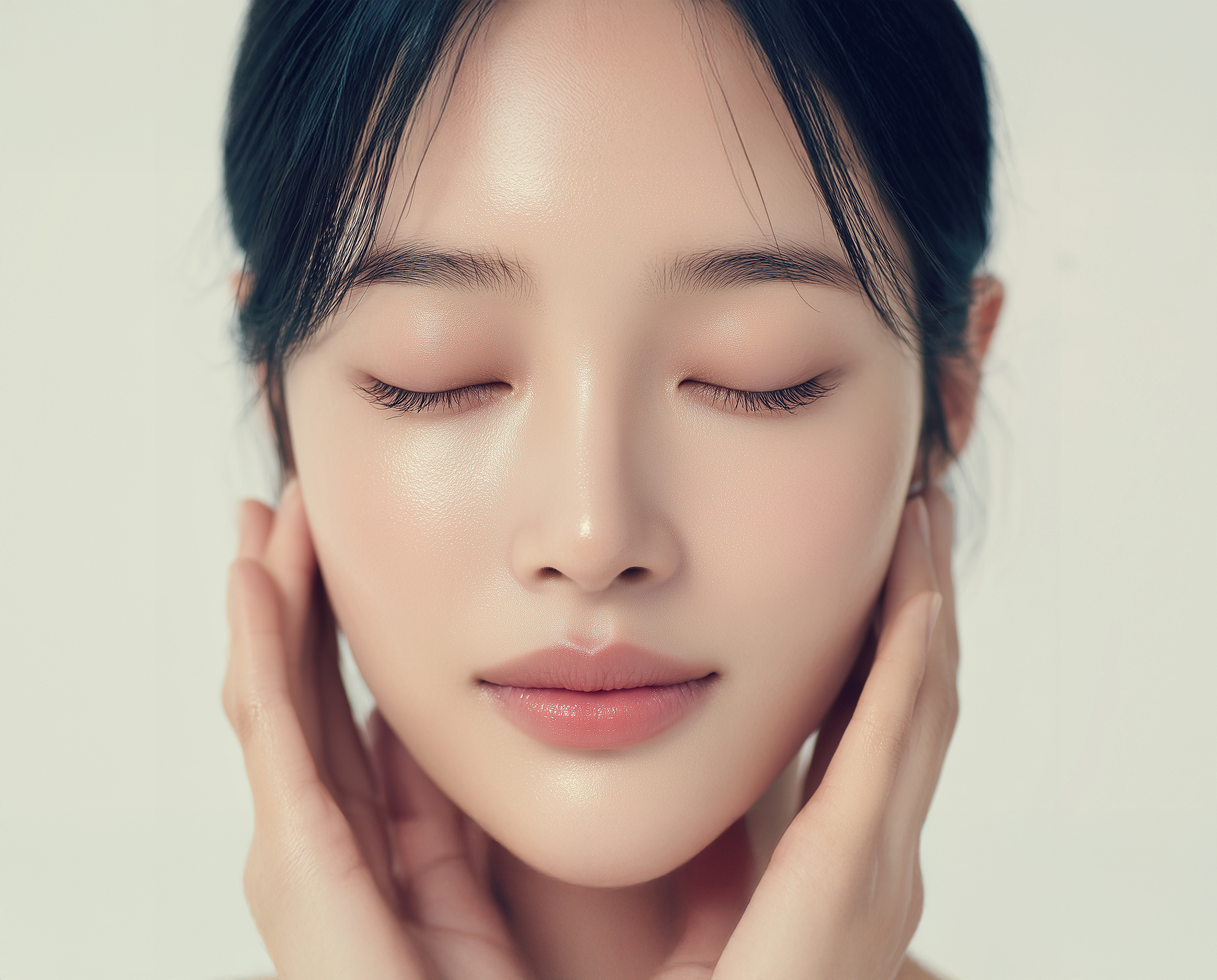 Two women sitting at a modern table talking with a city view behind them.